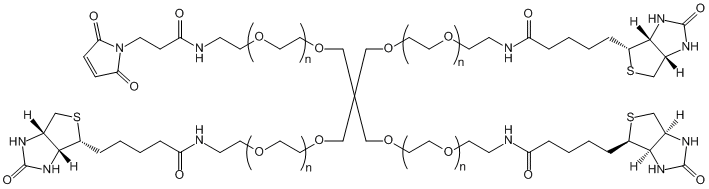 4-ArmPEG-(3Biotin-1Mal)